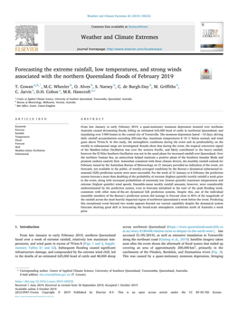 Weather and Climate Extremes 26 (2019) 100232