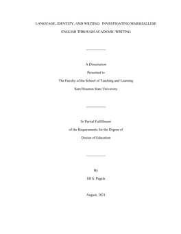 Investigating Marshallese English Through Academic Writing