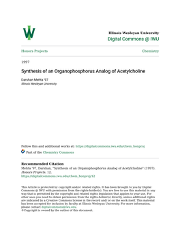 Synthesis of an Organophosphorus Analog of Acetylcholine