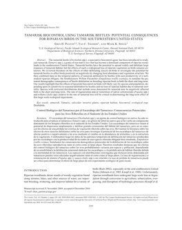 Tamarisk Biocontrol Using Tamarisk Beetles: Potential Consequences for Riparian Birds in the Southwestern United States Eben H