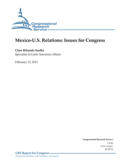 Mexico-U.S. Relations: Issues for Congress