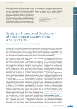 Safety and International Development of Small Modular Reactors