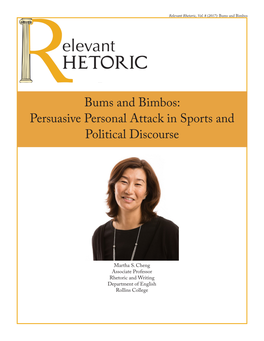 Bums and Bimbos: Persuasive Personal Attack in Sports and Political Discourse