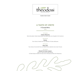 A TASTE of CRETE 4 Course Menu 19 €