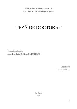 Teză De Doctorat