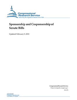 Sponsorship and Cosponsorship of Senate Bills