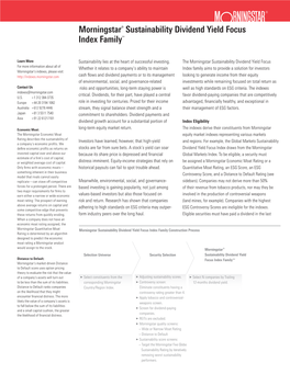 Morningstar® Sustainability Dividend Yield Focus Index Familysm