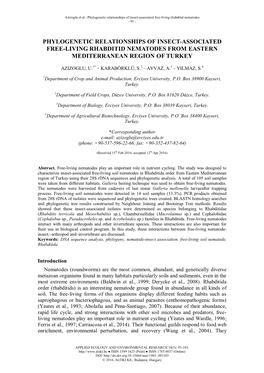 Phylogenetic Relationships of Insect-Associated Free-Living Rhabditid Nematodes - 93