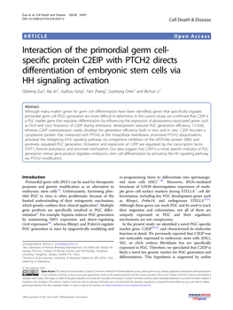 Interaction of the Primordial Germ Cell-Specific Protein C2EIP With