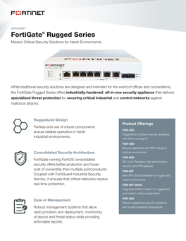 Fortinet Fortigate Rugged Series Datasheet