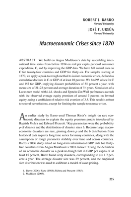 Macroeconomic Crises Since 1870