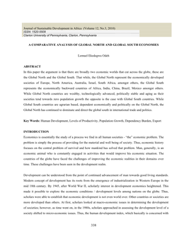 A Comparative Analysis of Global North and Global South Economies