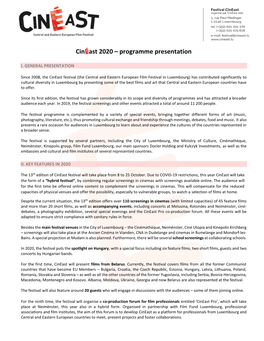 Programme Presentation