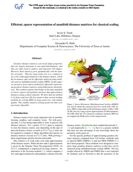 Efficient, Sparse Representation of Manifold Distance Matrices For