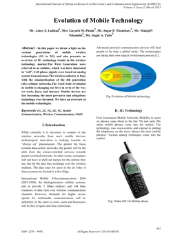 Evolution of Mobile Technology