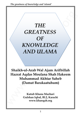 Greatness of Knowledge and Ulama.Pdf