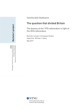 The Question That Divided Britain