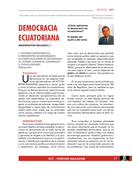 Democracia Ecuatoriana