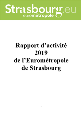 En-Tête Rapport D'activité 2019 De L'eurométropole De Strasbourg