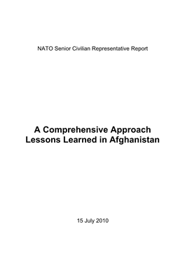 NATO Senior Civilian Representative Report