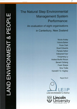 The Natural Step Environmental Management System Performance