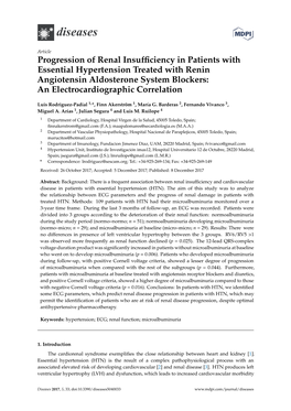 Progression of Renal Insufficiency in Patients with Essential