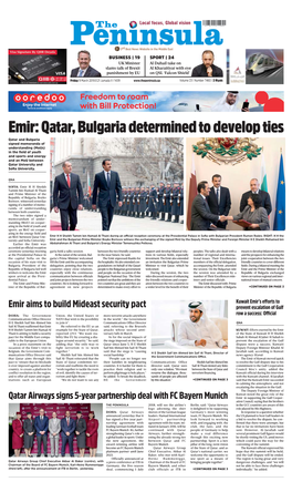 Emir: Qatar, Bulgaria Determined to Develop Ties