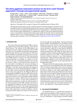 The Thirty Gigahertz Instrument Receiver for the Q-U-I Joint Tenerife Experiment: Concept and Experimental Results Enrique Villa,1,A) Juan L