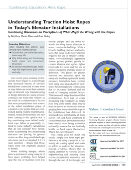 Understanding Traction Hoist Ropes in Today's Elevator Installations