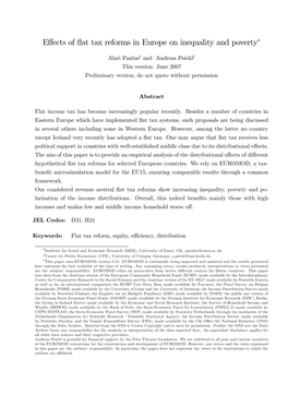 Effects of Flat Tax Reforms in Europe on Inequality and Poverty