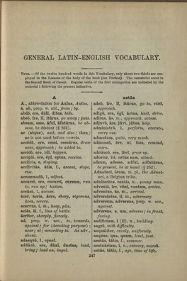 General Latin-English Vocabulary