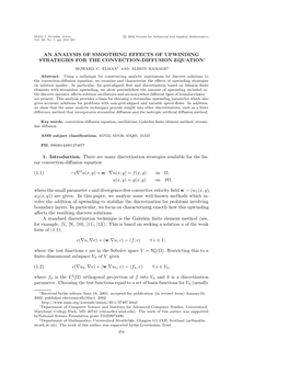 An Analysis of Smoothing Effects of Upwinding Strategies for the Convection-Diffusion Equation∗