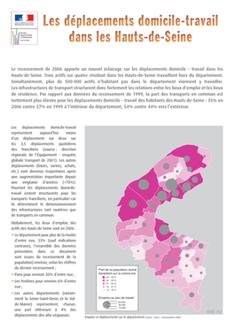 Les Déplacements Domicile-Travail Dans Les Hauts-De-Seine Les Déplacements Domicile-Travail Dans Les Hauts-De-Seine