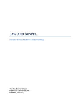 Law and Gospel