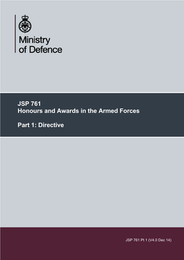 Honours and Awards in the Armed Forces