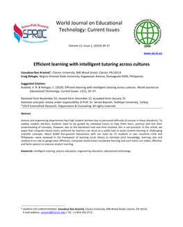 World Journal on Educational Technology: Current Issues