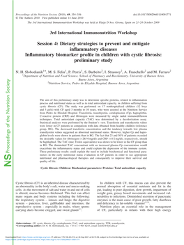 Inflammatory Biomarker Profile in Children with Cystic Fibrosis