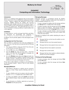 Mulberry for Email Jumpstart Computing and Information