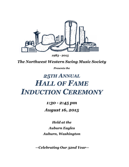 Hall of Fame Induction Ceremony