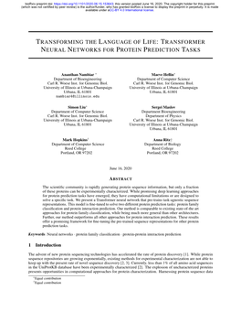 Transformer Neural Networks for Protein Prediction Tasks
