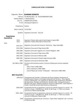 Segretario Comunale Guarino Donato