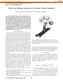 Worst Case Braking Trajectories for Robotic Motion Simulators