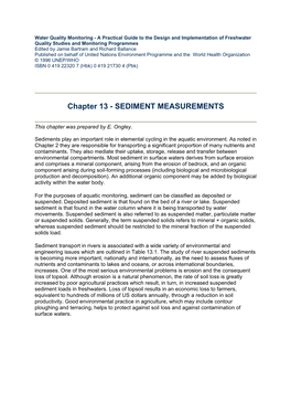 Sediment Measurements