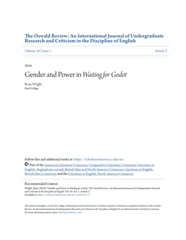 Gender and Power in <I>Waiting for Godot</I>