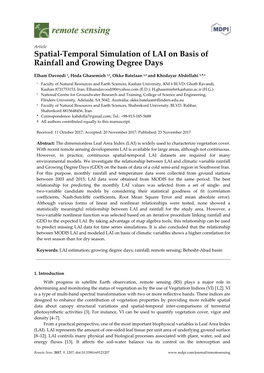 Spatial-Temporal Simulation of LAI on Basis of Rainfall and Growing Degree Days