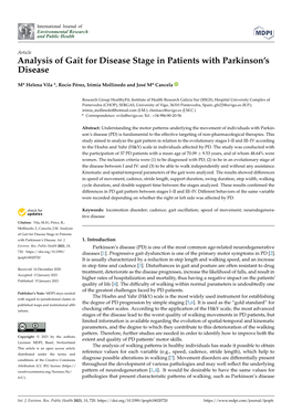 Analysis of Gait for Disease Stage in Patients with Parkinson's Disease