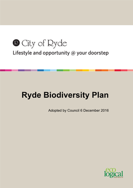 Ryde Biodiversity Plan