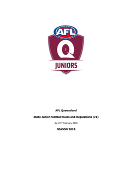 AFL Queensland State Junior Football Rules and Regulations (V1