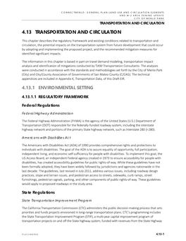 4.13 Transportation and Circulation