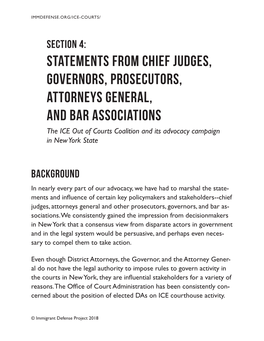 Statements from Chief Judges, Governors, Prosecutors, Attorneys